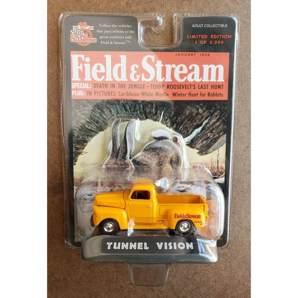 1999 Racing Champions TUNNEL VISION  Yellow Pickup Truck Field & Stream Issue #8